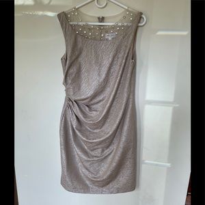 Decide 1.8 Shimmery Champagne Cocktail Dress